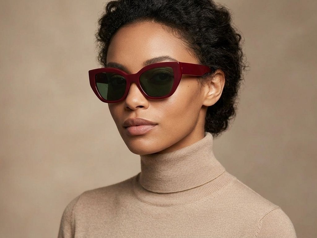 Gafas de sol de acetato rojo con forma de mariposa #BS2012-1392