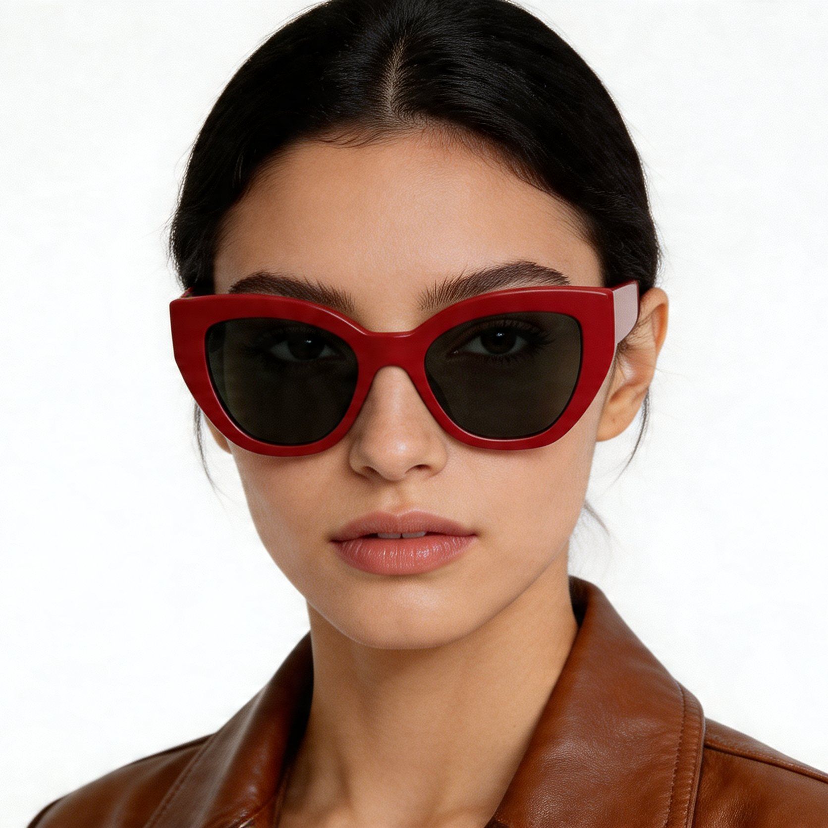 Gafas de sol de acetato rojo con forma de mariposa #BS2012-1392