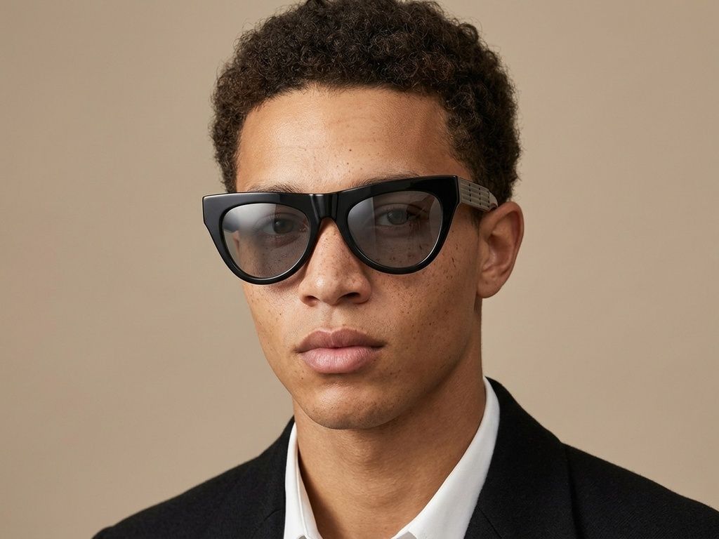 Schwarze Acetat-Sonnenbrille mit Schmetterlingsmotiv #BS2012-1395