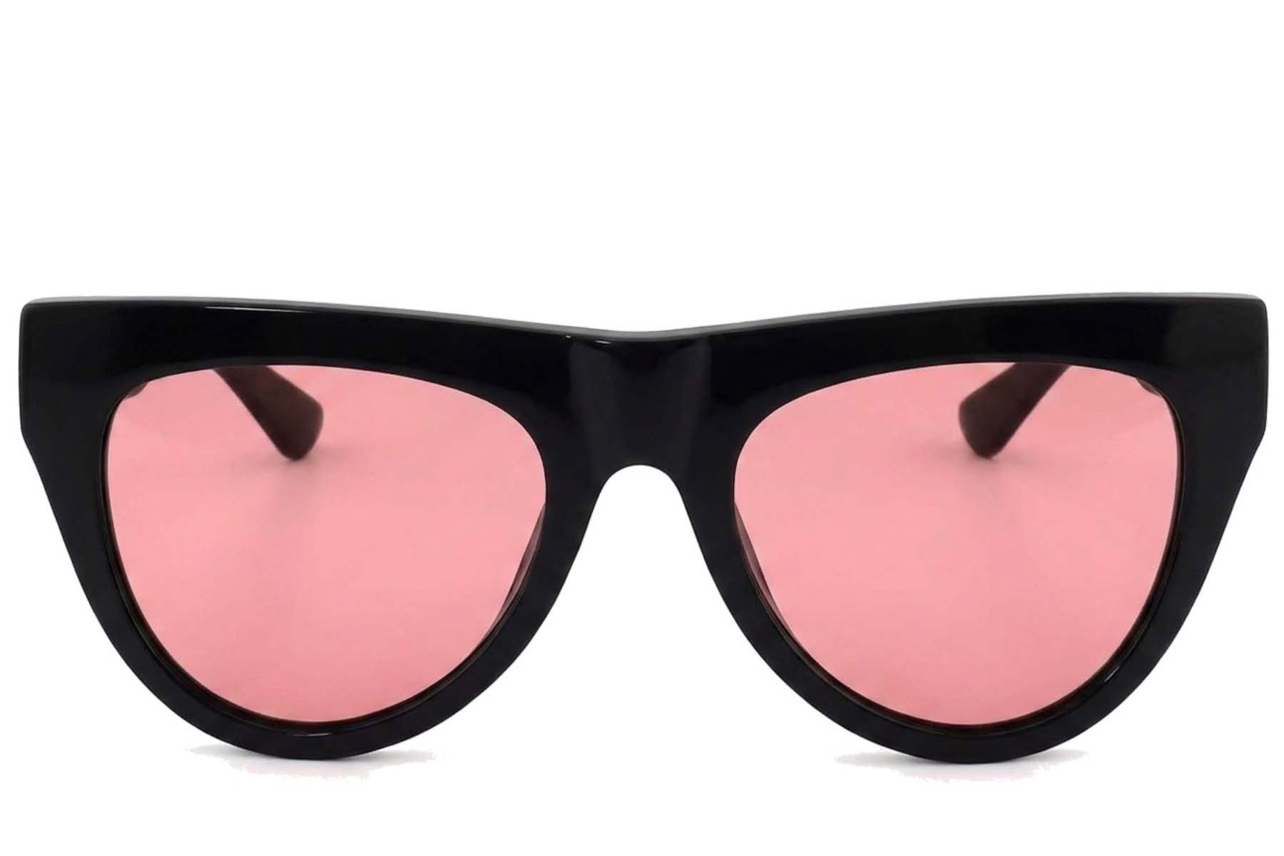 Lunettes de soleil papillon en acétate noir #BS2012-1396