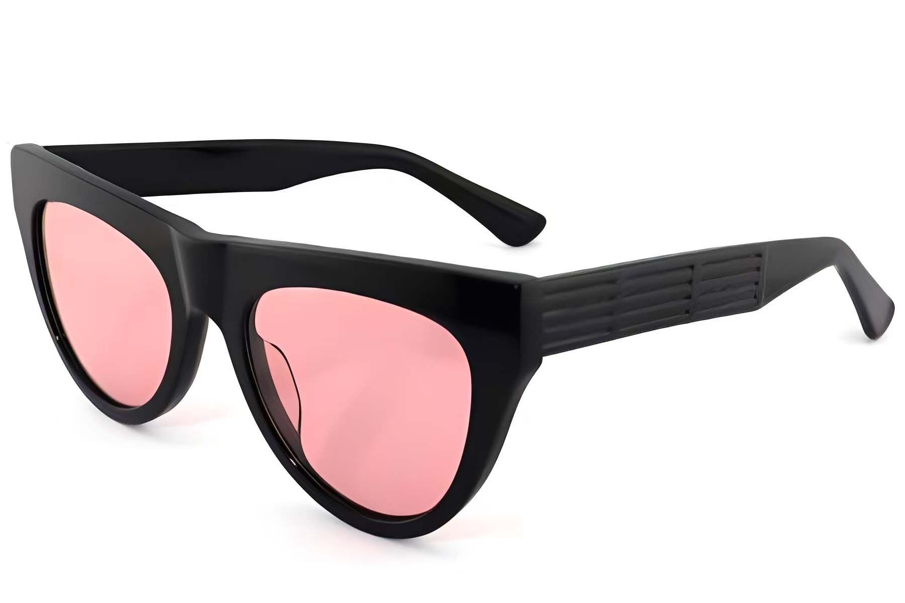 Lunettes de soleil papillon en acétate noir #BS2012-1396