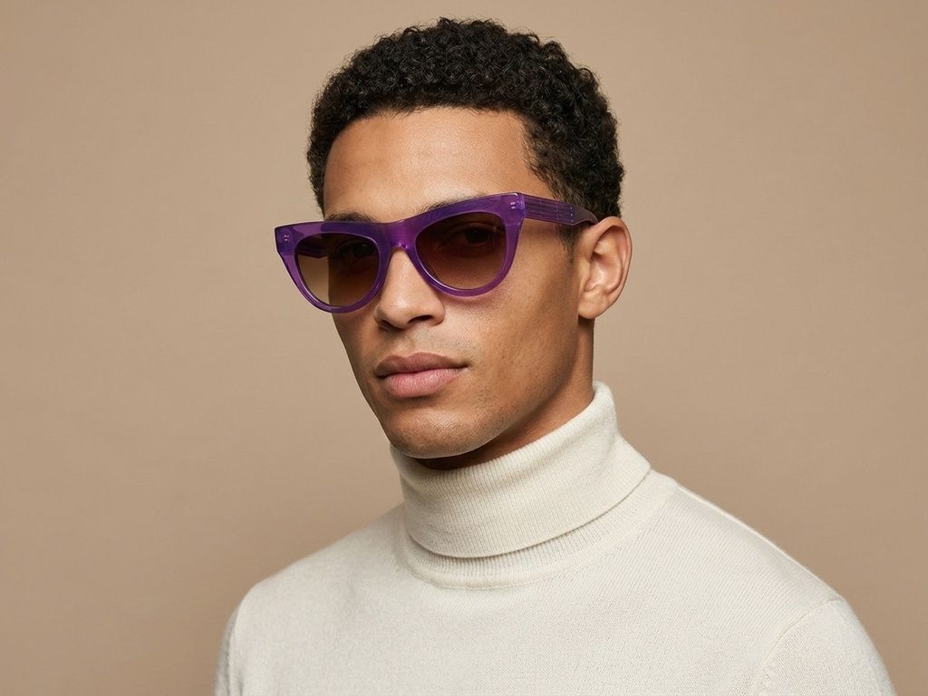 Lunettes de soleil papillon en acétate violet #BS2012-1399