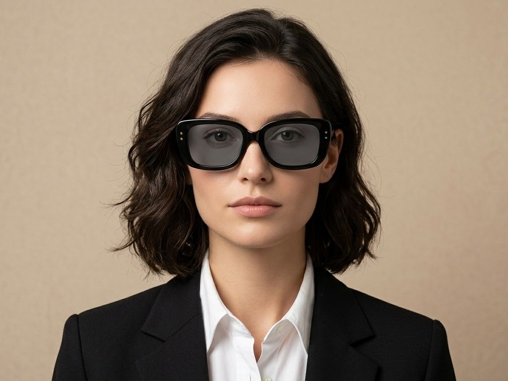 Gafas de sol de acetato negro con forma de mariposa #BS2012-1400