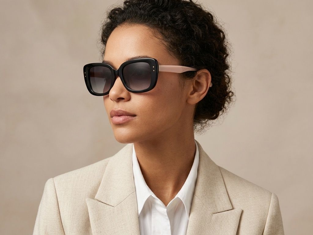 Butterfly Black Acetate Sunglasses #BS2012-1404