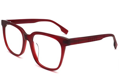 Verres ovales en acétate rouge #BS2012-1413