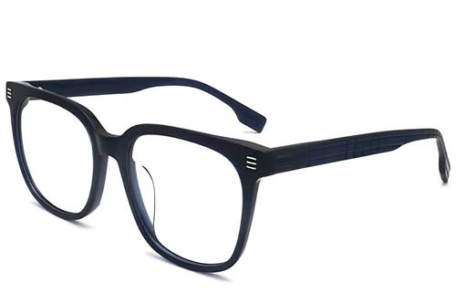 Lunettes ovales en acétate bleu #BS2012-1414