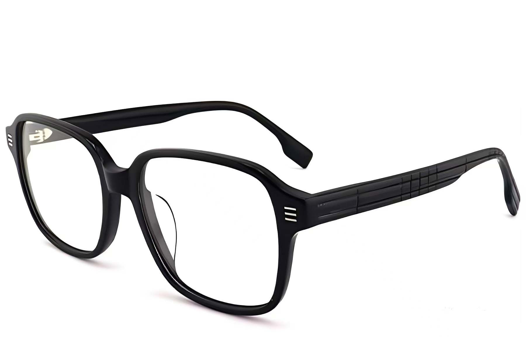 Rectangular Black Acetate Glasses #BS2012-1415
