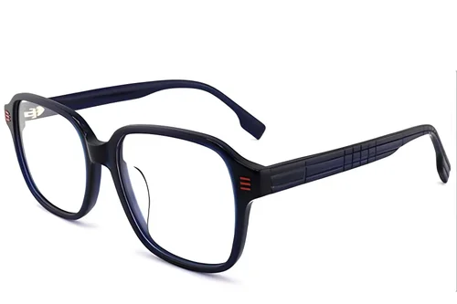 Lunettes rectangulaires en acétate bleu #BS2012-1416