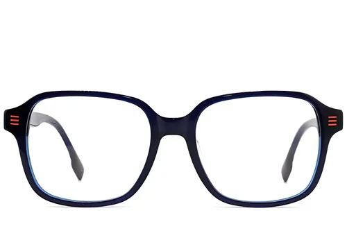 Lunettes rectangulaires en acétate bleu #BS2012-1416