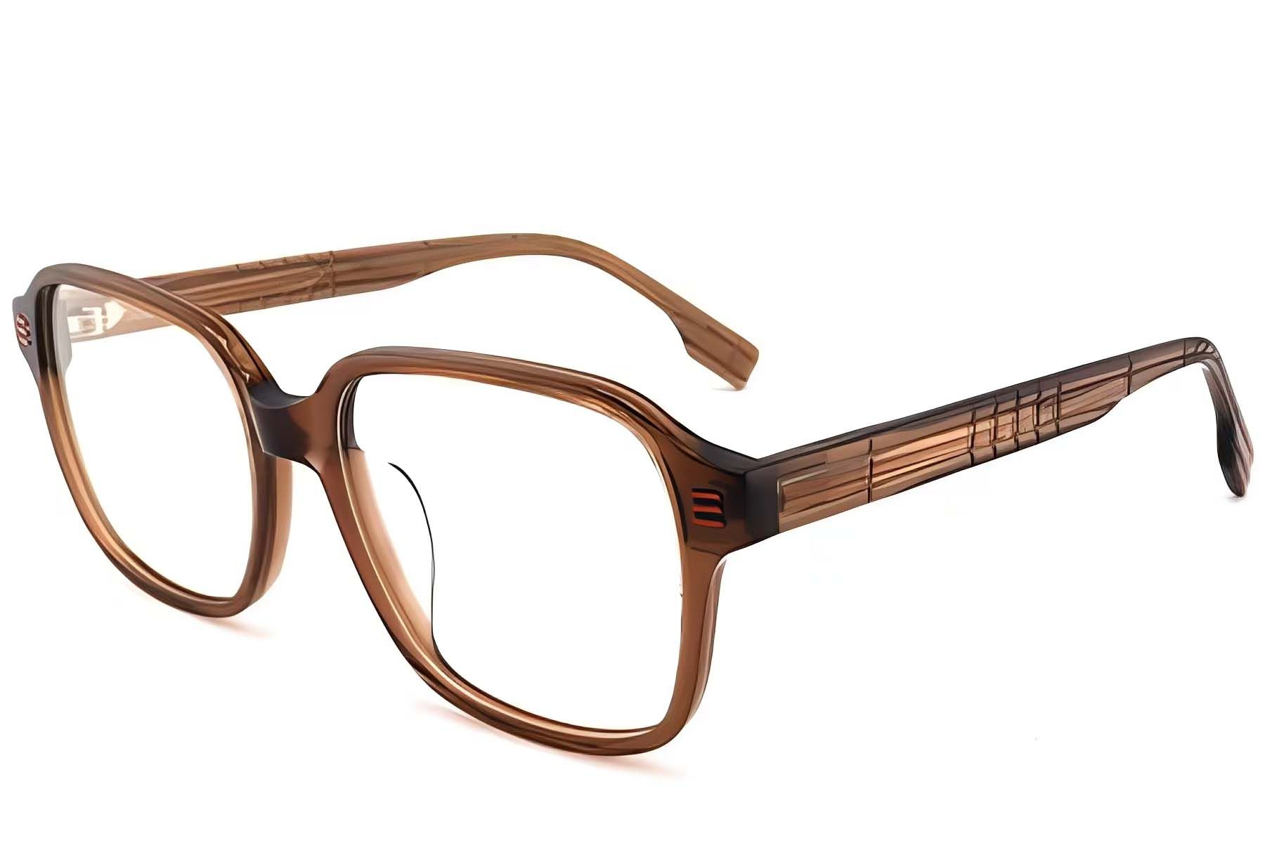 Rectangular Brown Acetate Glasses #BS2012-1417