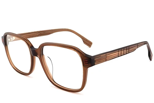 Rectangular Brown Acetate Glasses #BS2012-1417