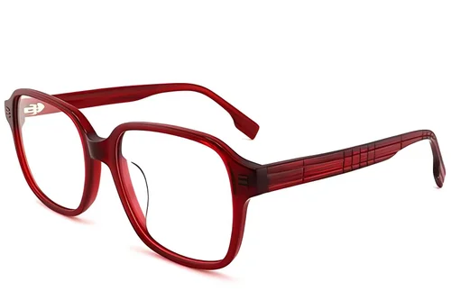 Verres rectangulaires en acétate rouge #BS2012-1418