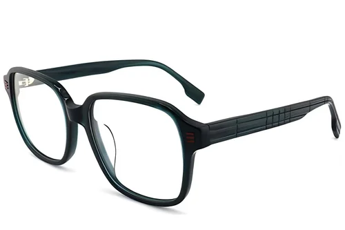 Verres rectangulaires en acétate vert #BS2012-1419