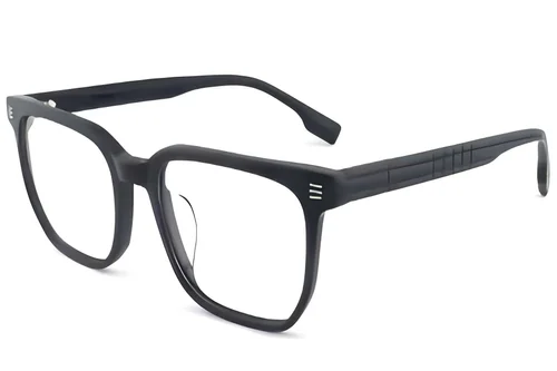 Lunettes rectangulaires en acétate noir #BS2012-1420