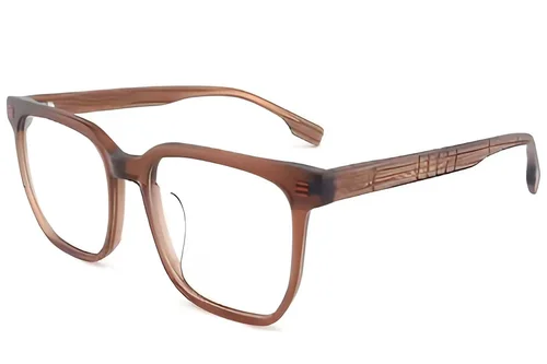 Lunettes rectangulaires en acétate brun #BS2012-1422