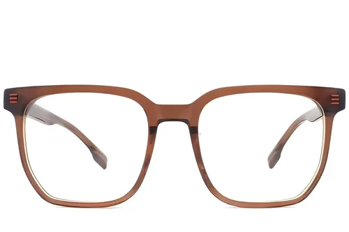 Lunettes rectangulaires en acétate brun #BS2012-1422