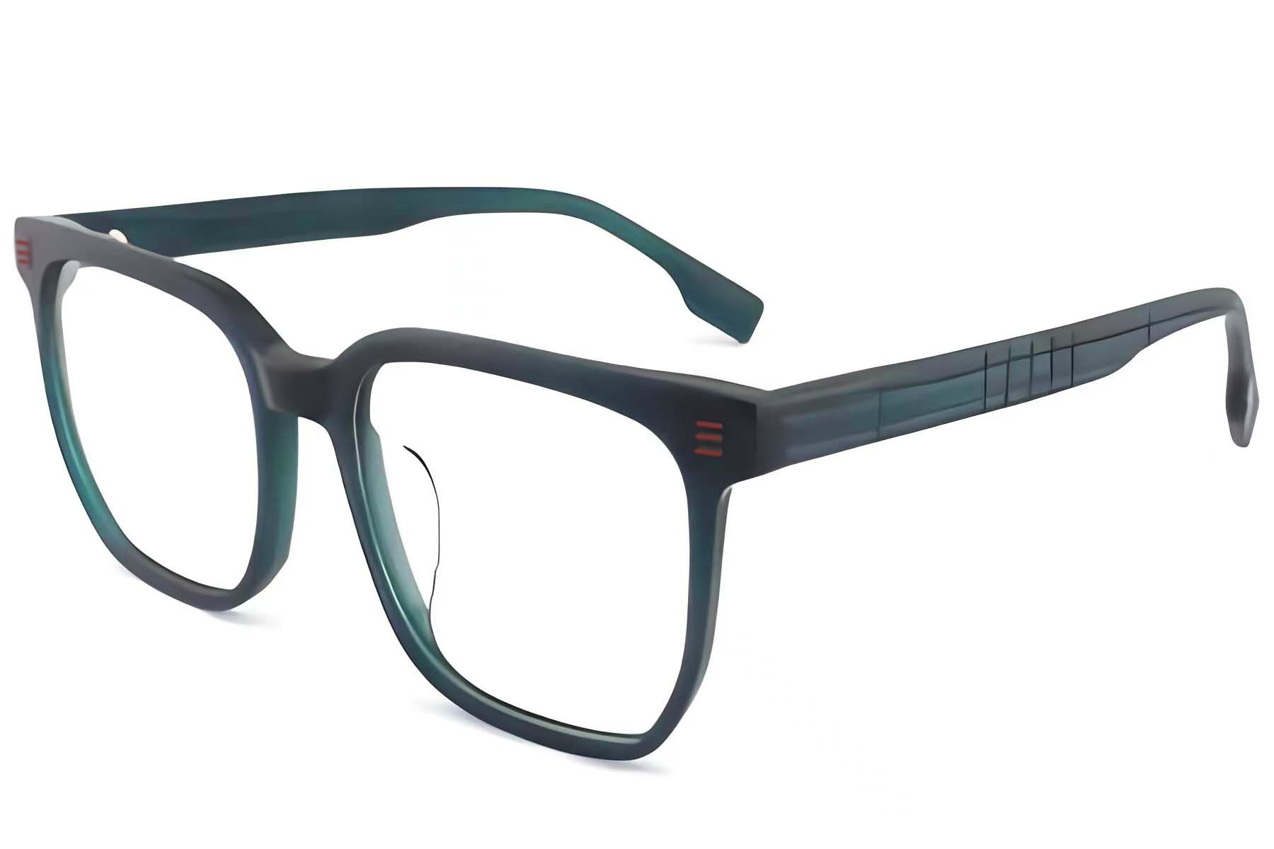 Rectangular Green Acetate Glasses #BS2012-1424