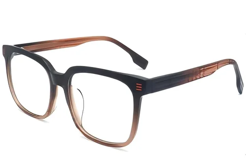 Lunettes rectangulaires en acétate brun #BS2012-1429