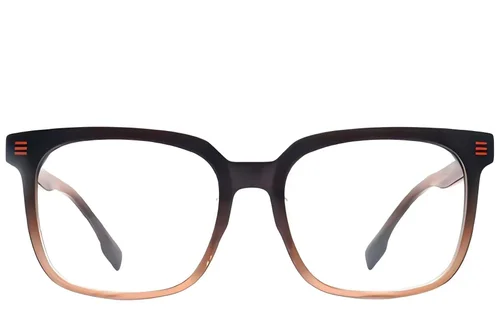 Lunettes rectangulaires en acétate brun #BS2012-1429