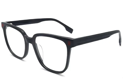 Lunettes rectangulaires en acétate noir #BS2012-1430