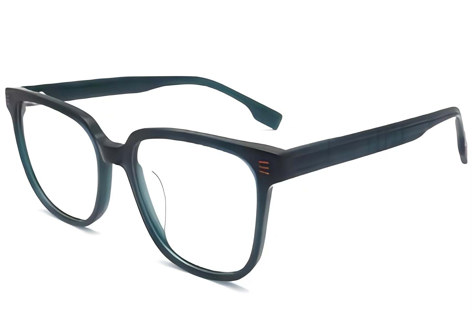 Rectangular Green Acetate Glasses #BS2012-1431