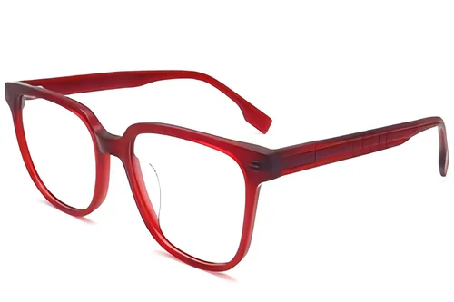Verres rectangulaires en acétate rouge #BS2012-1432
