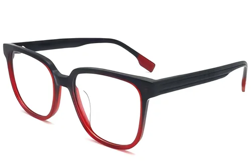 Verres rectangulaires en acétate rouge #BS2012-1433