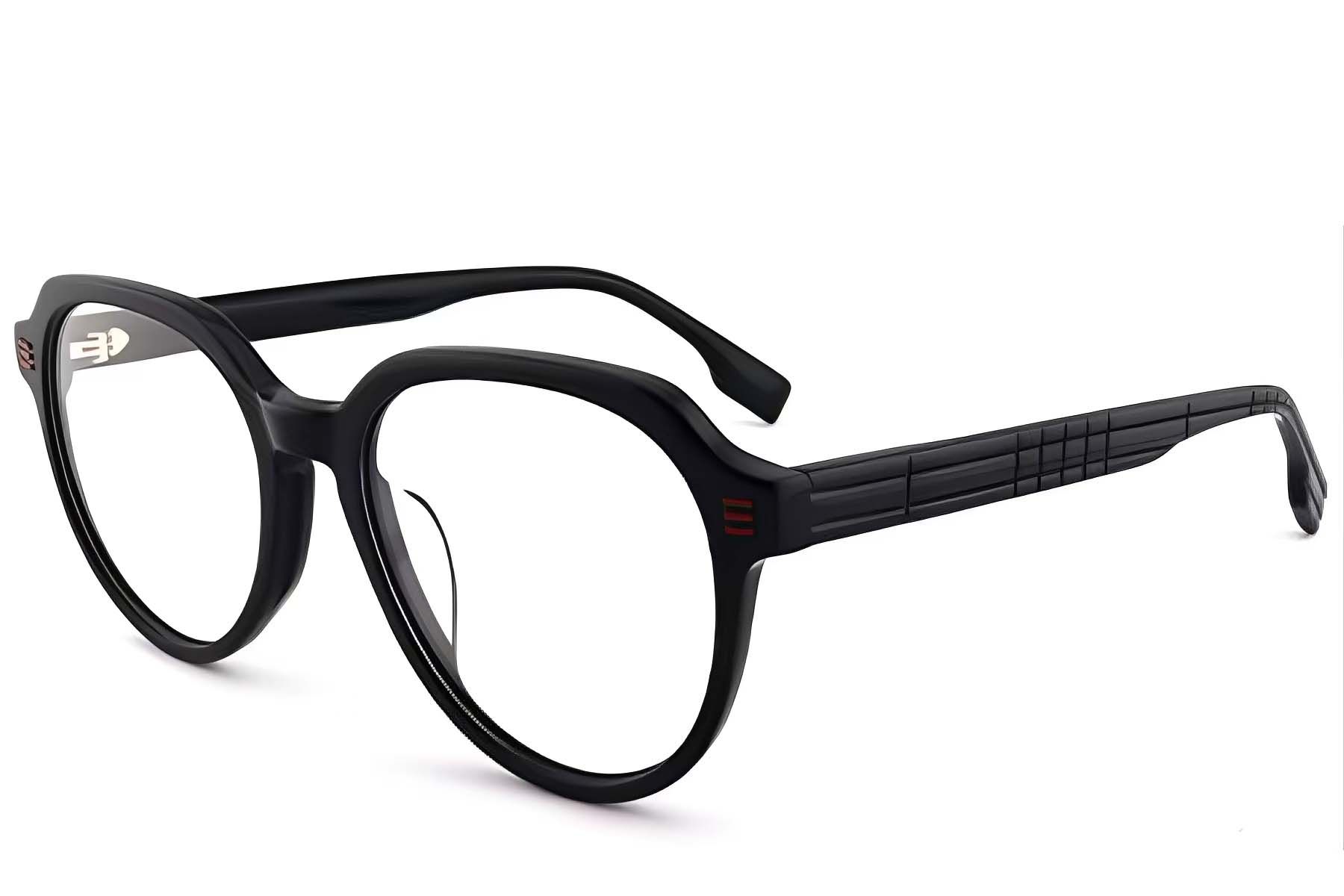 Oval Black Acetate Glasses #BS2012-1437