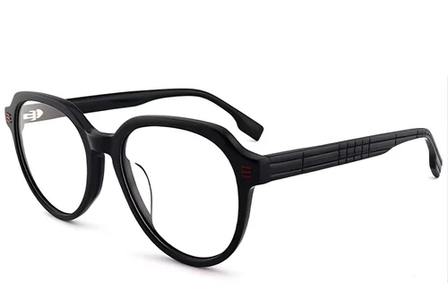 Lunettes ovales en acétate noir #BS2012-1437