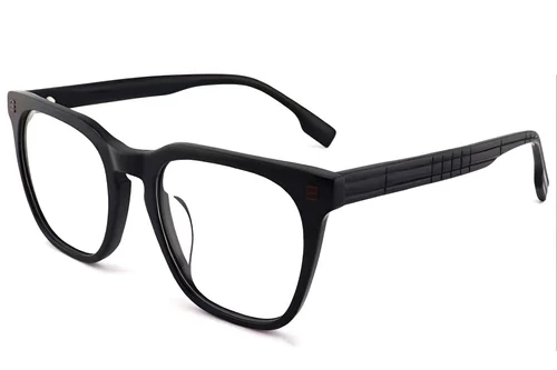 Lunettes rectangulaires en acétate noir #BS2012-1442