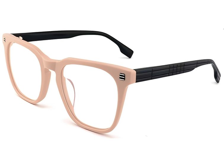 Rectangular Cream Acetate Glasses #BS2012-1445