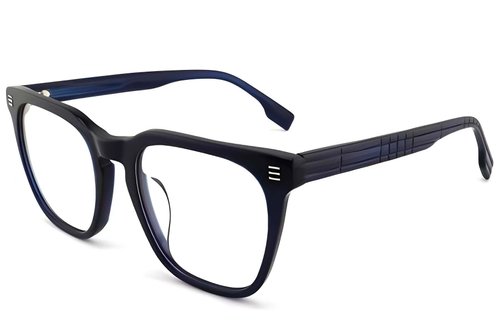 Lunettes rectangulaires en acétate bleu #BS2012-1446