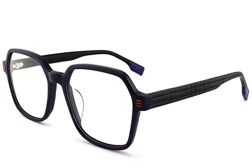 Lunettes géométriques en acétate bleu #BS2012-1449