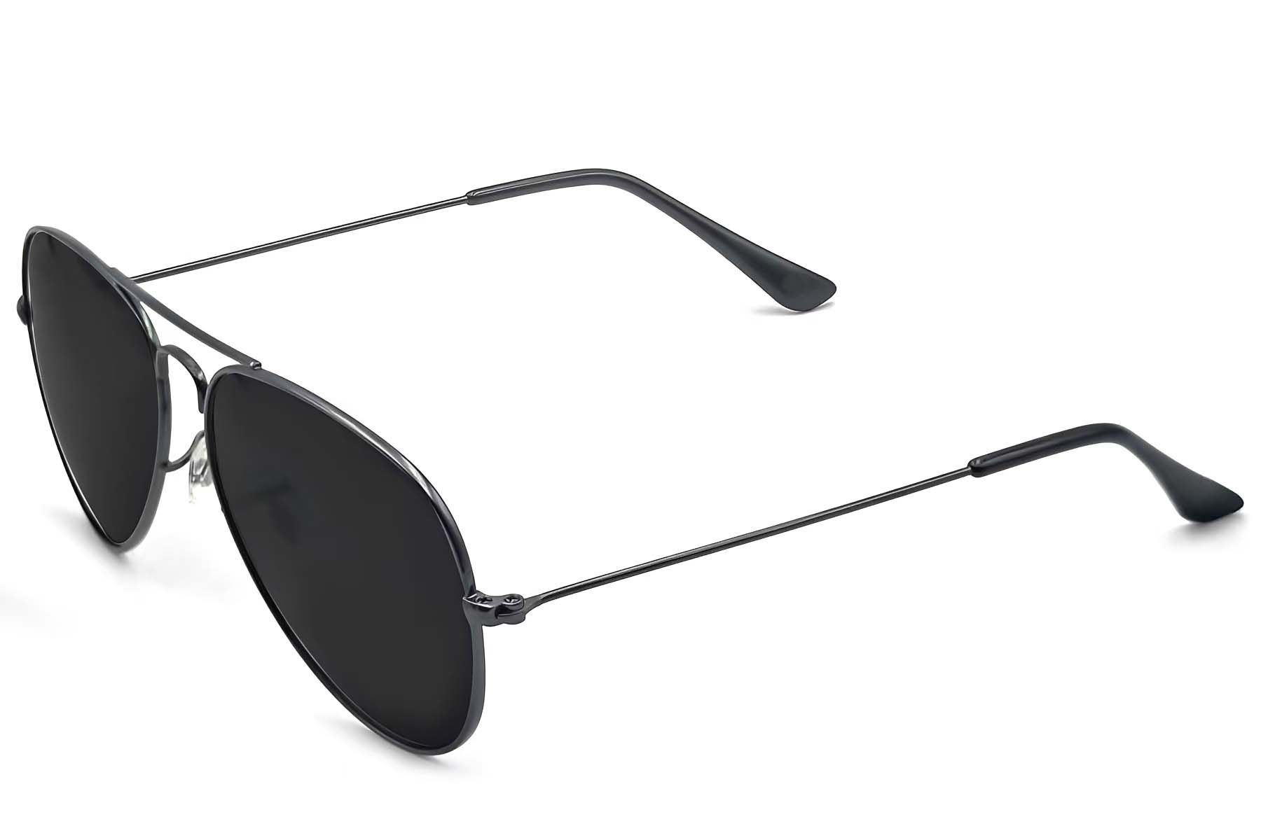 Lunettes de soleil aviateur en métal gris #BS2012-1452