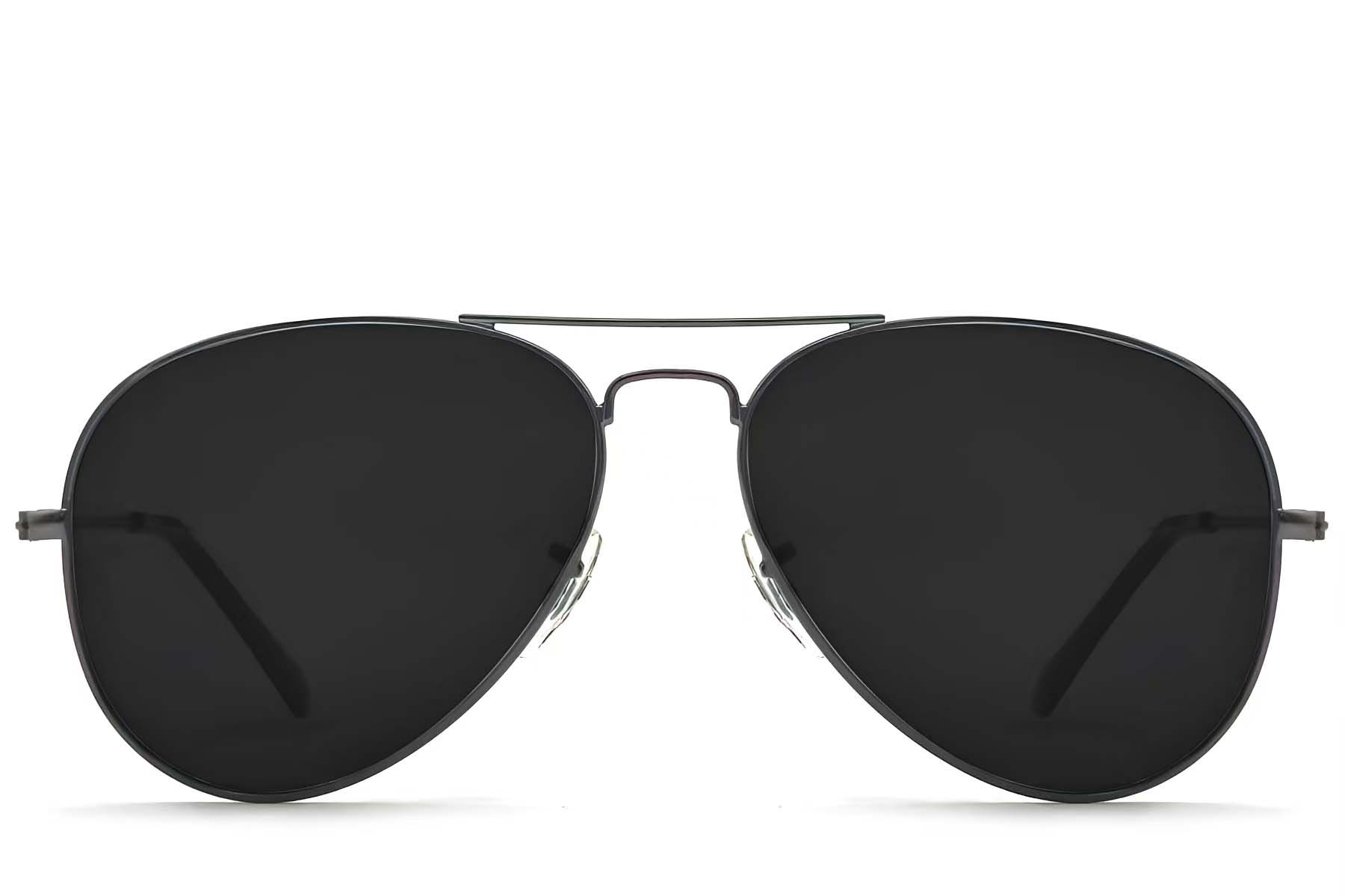 Lunettes de soleil aviateur en métal gris #BS2012-1452