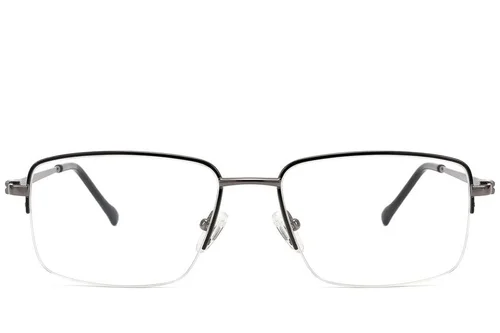 Lunettes semi-cerclées en métal noir #BS2012-1457
