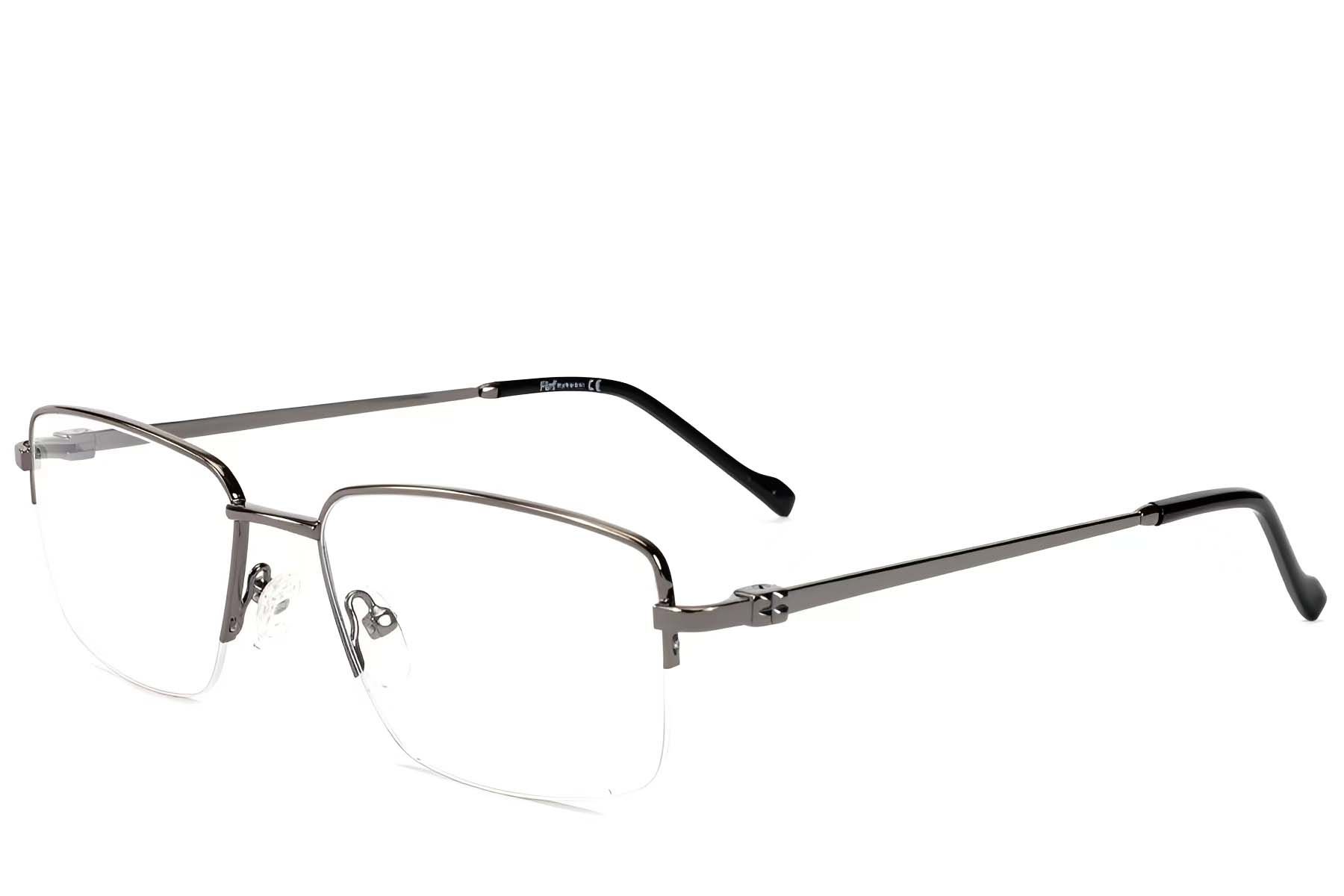 Occhiali semi-senza montatura in metallo grigio #BS2012-1458