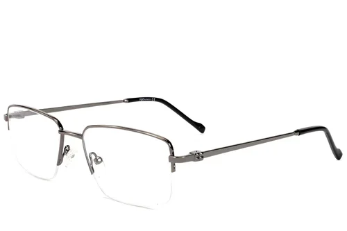 Lunettes semi-cerclées en métal gris #BS2012-1458