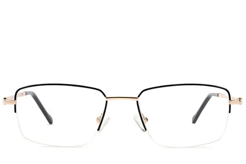 Lunettes semi-cerclées en métal doré #BS2012-1459
