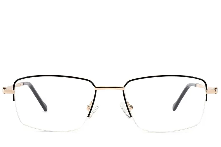 Semi-rimless Golden Metal Glasses #BS2012-1459