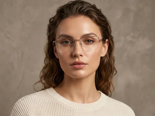 Lunettes semi-cerclées en métal doré #BS2012-1460