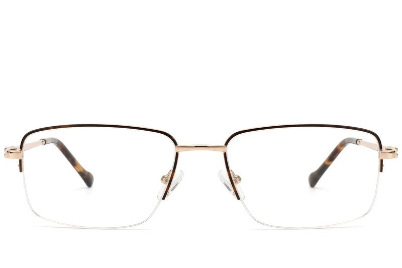 Semi-rimless Golden Metal Glasses #BS2012-1460