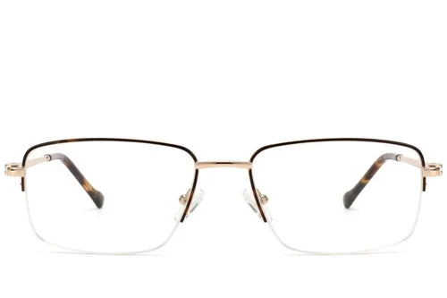 Lunettes semi-cerclées en métal doré #BS2012-1460