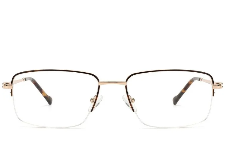 Semi-rimless Golden Metal Glasses #BS2012-1460