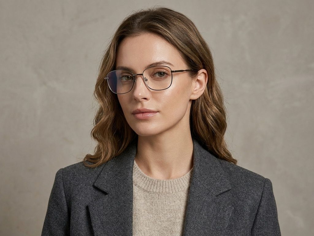 Ovale graue Metallbrille #BS2012-1462