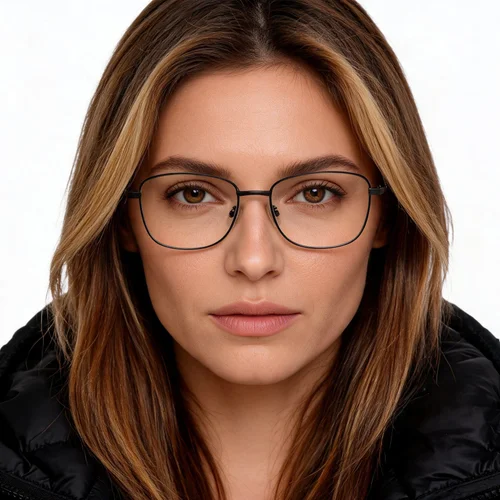 Lunettes ovales en métal noir #BS2012-1463