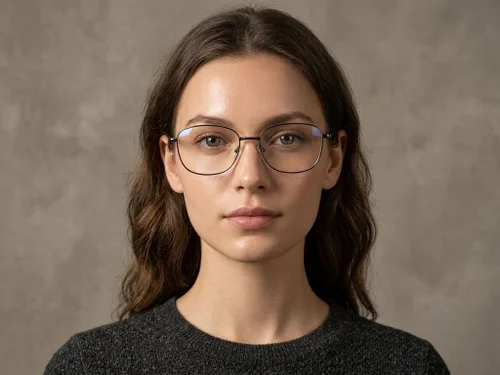 Lunettes ovales en métal marron #BS2012-1465