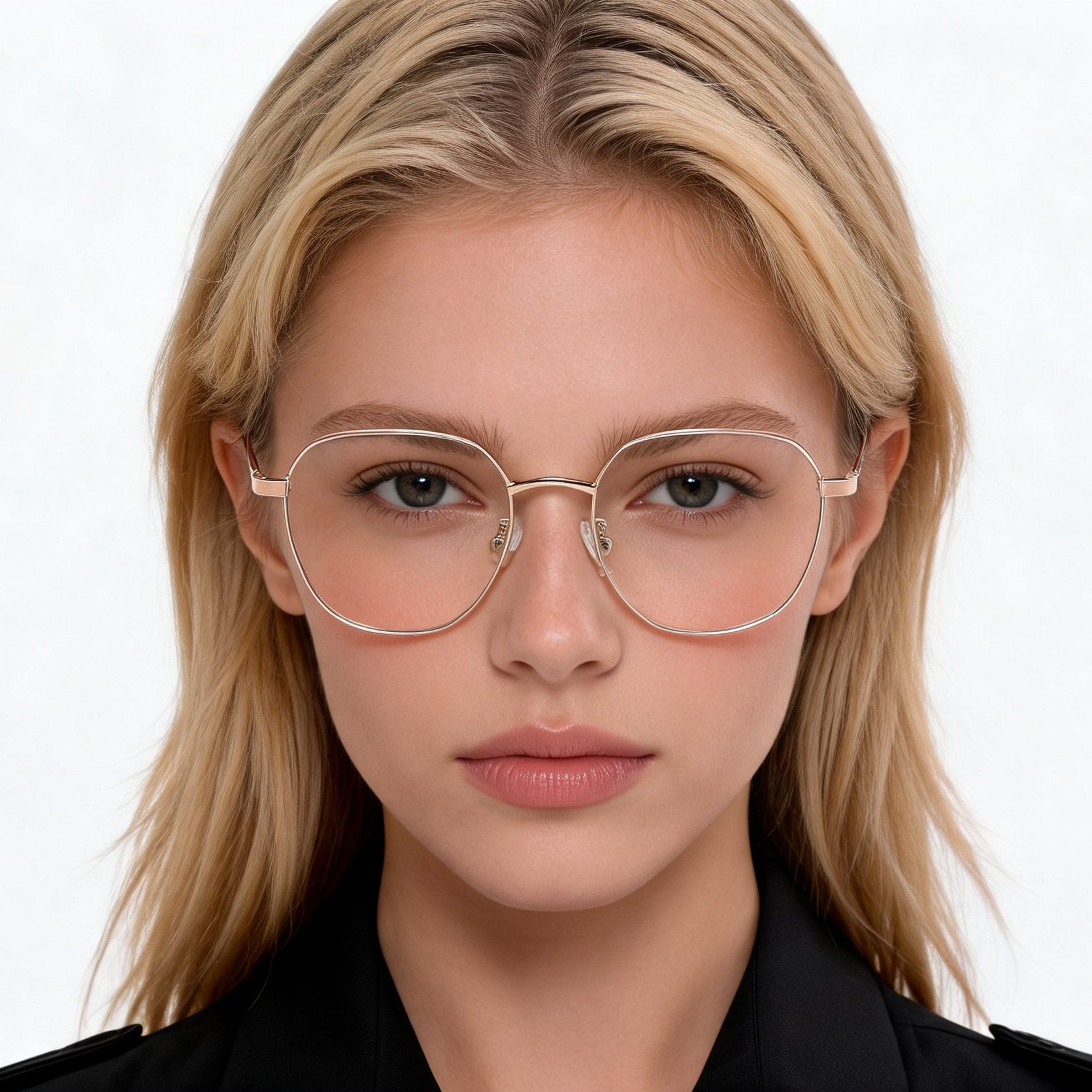 Oval Golden Metal Glasses #BS2012-1473