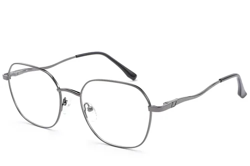 Lunettes ovales en métal gris #BS2012-1474