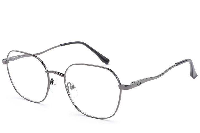 Oval Grey Metal Glasses #BS2012-1474